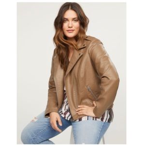 Faux-Leather Moto Jacket